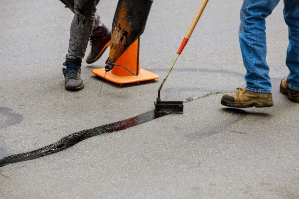 Parking Lot Crack Sealing in Manteca